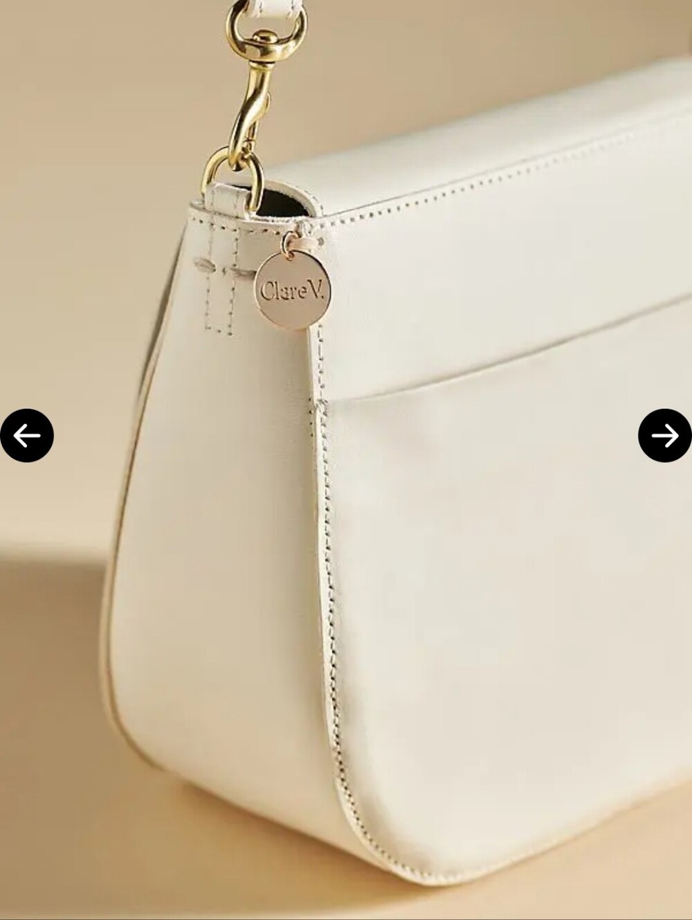 Clare V. Turnlock Louis Purse In Cream NWOT - Picture 3 of 15